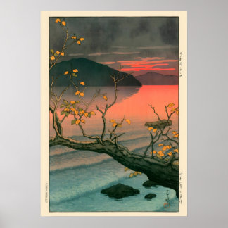 Poster Lac Nenokuchi par Kawase Hasui