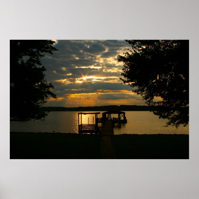 Poster Lac Norman, NC Sunset (Devant)