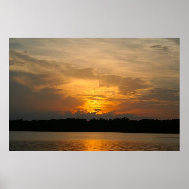 Poster Lac Norman, NC Sunset (Devant)