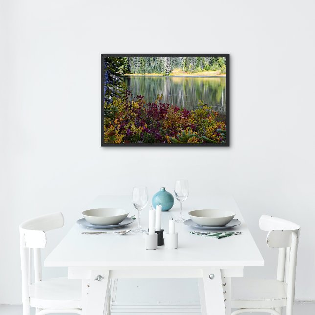 Poster Lac paisible Vibrant automne couleur paysage (In Situ)