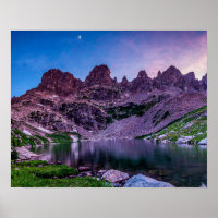 Lac Purple Mountain // Lune Sunset
