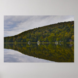 Poster Lac Starlight, Pennsylvanie, reflets d'automne