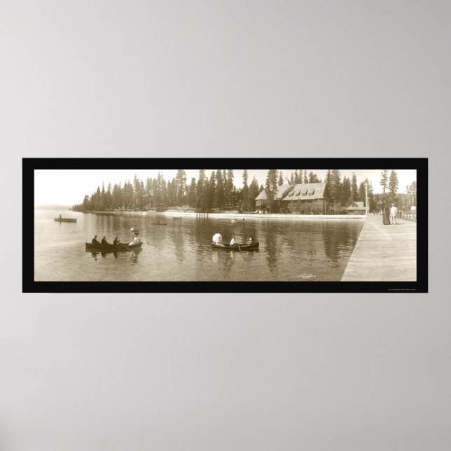Poster Lac Tahoe, CA Photo 1908 (Devant)
