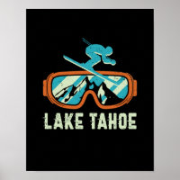 Lac Tahoe California Retro Ski Snowboard