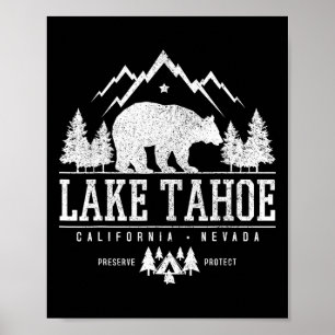 Poster Lac Tahoe Californie - Camp de nature Bear Mountai