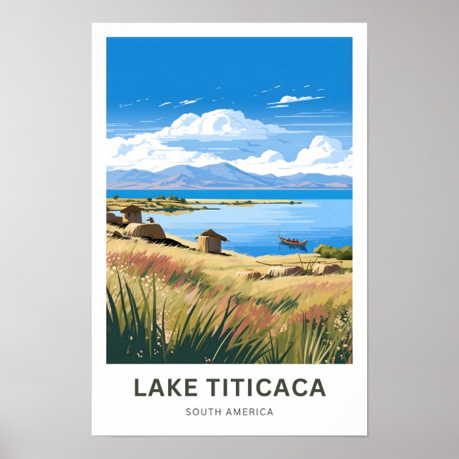 Poster Lac Titicaca Amérique du Sud Imprimer (Devant)