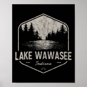 Poster Lac Wawasee Indiana Plein air Vintage