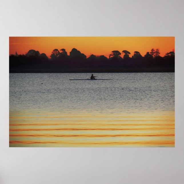 Poster Lac Wendouree Calme Avant la Tombée de la Nuit (Devant)