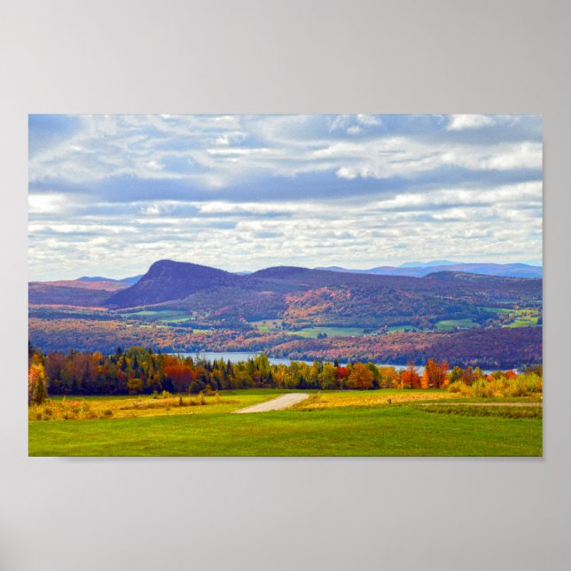 Poster Lac Willoughby, Vermont, en automne (Devant)