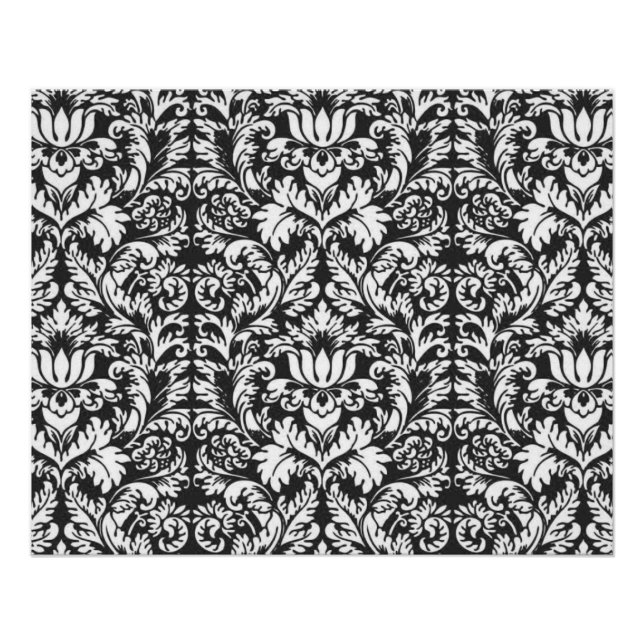 Poster Lace noir blanc Damas Brocade (Devant)