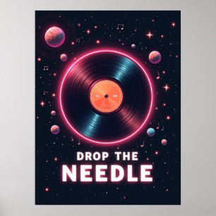 Poster Lâchez l'aiguille – Vinyle Rétro dans l'espace