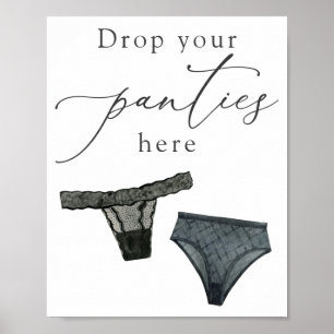 Poster Lâchez vos culottes ici Panneau de douche de linge