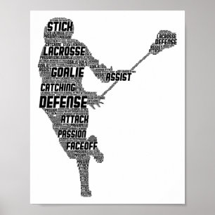 Poster Lacrosse Joueur Jeunes Enfants Hommes Garçons