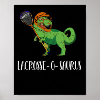 Lacrosse Lax Player Dinosaur Dino Lover Sport