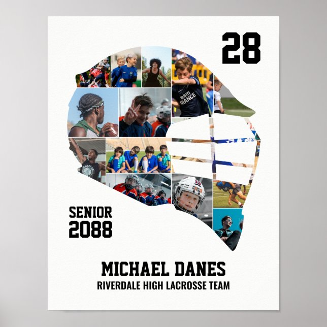Poster Lacrosse Team Custom Senior Night Photo Collage (Devant)