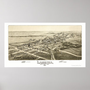 Poster Ladonia, TX Carte panoramique - 1891