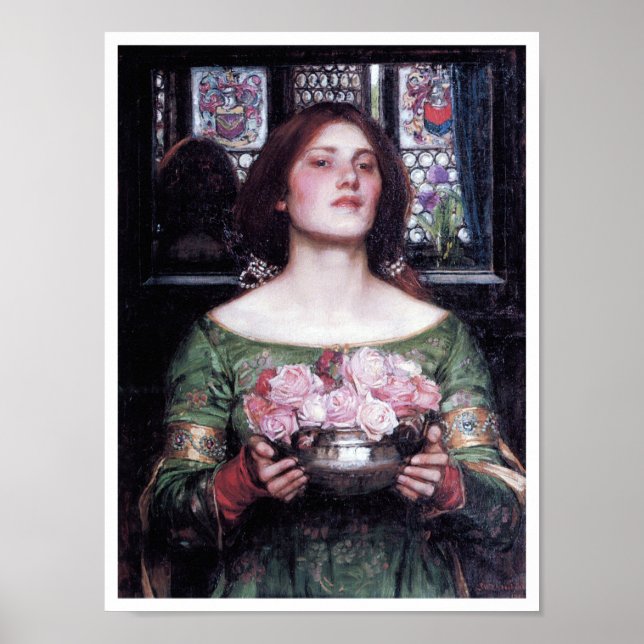 Poster Lady and Roses, John William Waterhouse (Devant)