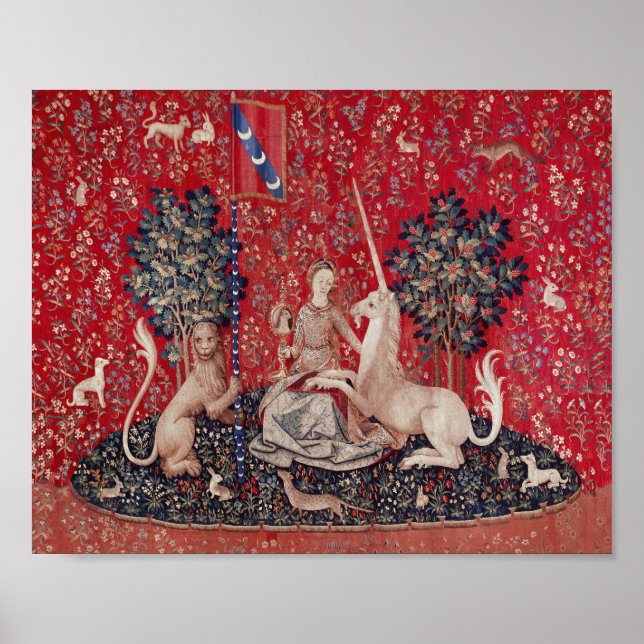 Poster Lady and Unicorn Medieval Tapestry Sight (Devant)