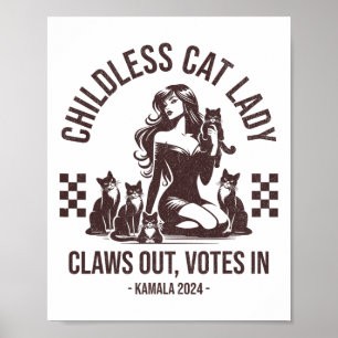Poster Lady chatte sans enfant