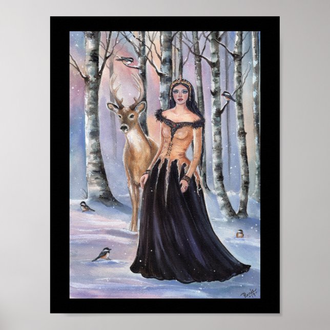Poster Lady Chickadee imaginaire art par Renee Lavoie (Devant)