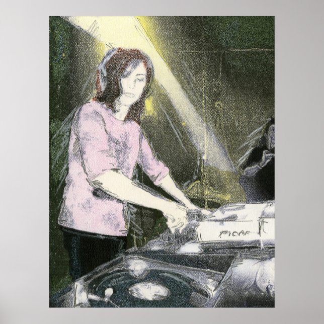 Poster Lady DJ (Devant)