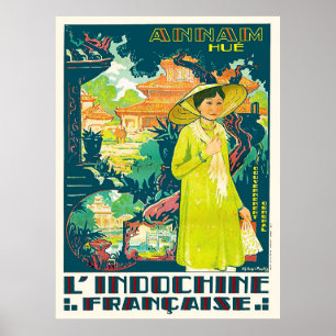 Poster Lady from Annam Hue, Vietnam city, Asia