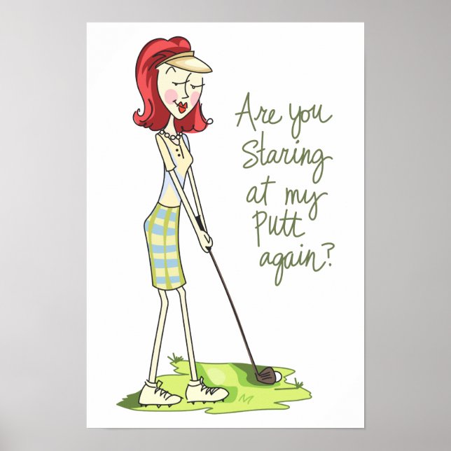 Poster Lady Golfer (Devant)