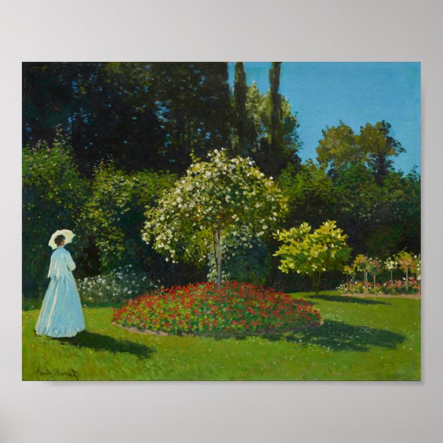 Poster Lady in the Garden 1867 par Claude Monet (Devant)