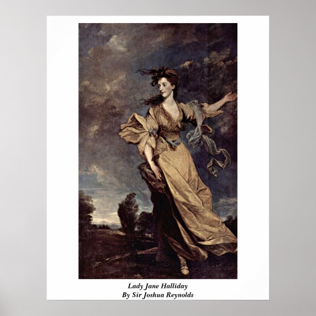 Poster Lady Jane Halliday Par Sir Joshua Reynolds (Devant)
