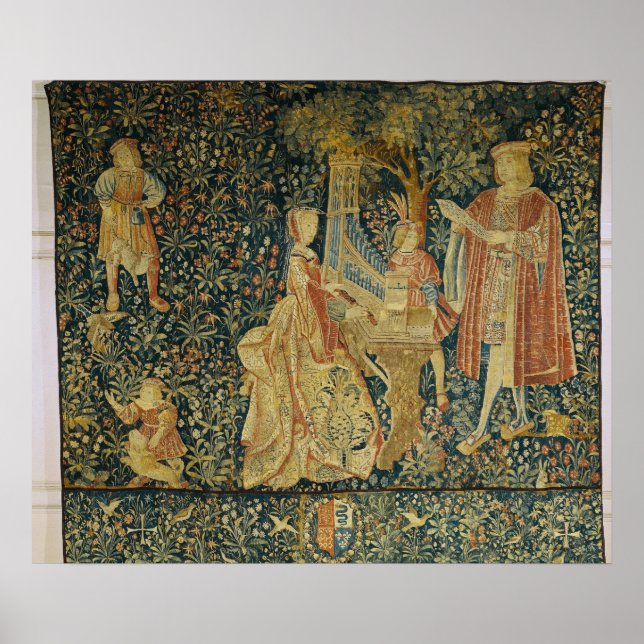 Poster Lady jouant de l'organe portatif de (Devant)