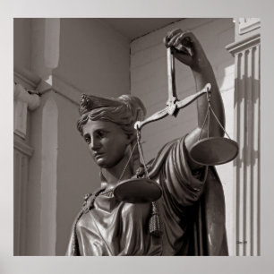 Poster Lady Justice Statue, Virginia City, Nevada