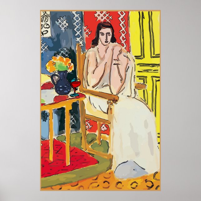 Poster Lady Matisse avec du verre brandy (Devant)