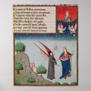 Poster Lady Philosophie conduit Boéthius en vol