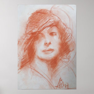 Poster LADY ROMANTIQUE / Sepia Brown