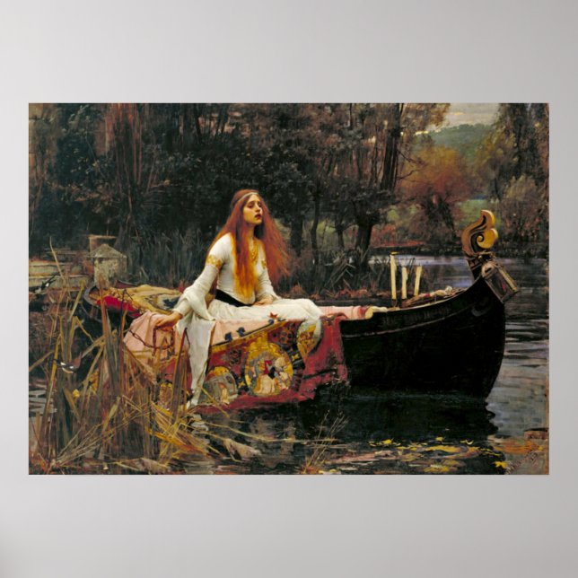 Poster Lady Shalott 1888 (Devant)