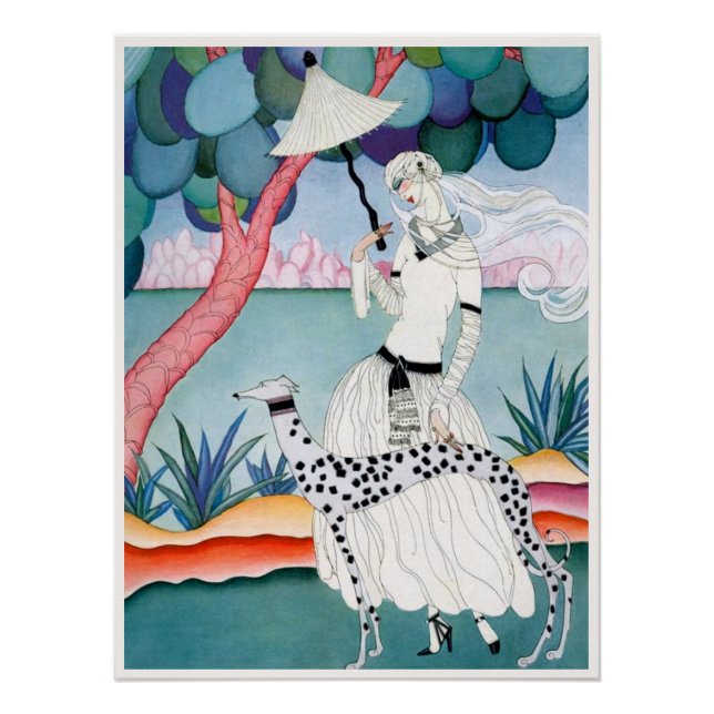 Poster Lady with Dalmatian Dog - Helen Dryden (Devant)