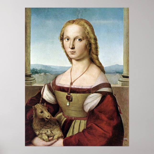 Poster Lady with Unicorn - Raphael - c1506 (Devant)