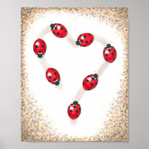 Poster Ladybug Heart Fine Art Print
