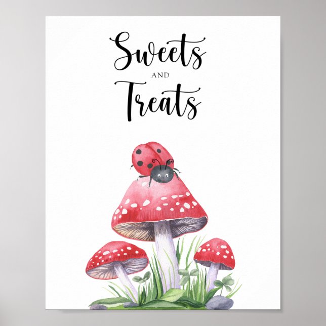 Poster Ladybug - sucreries et friandises baby shower (Devant)