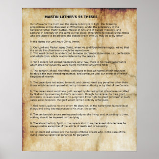Poster L'affiche 95 Theses MARTIN LUTHER