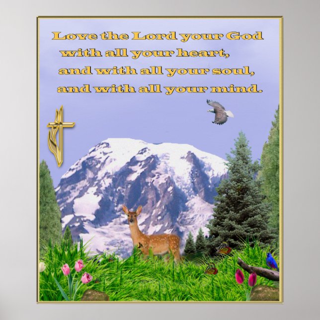Poster L'affiche chrétienne Aimez le seigneur de tout vot (Devant)