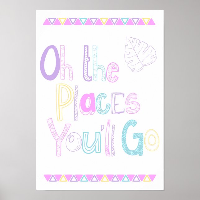 Poster L'affiche d'art de la crèche Oh The Places You'll  (Devant)