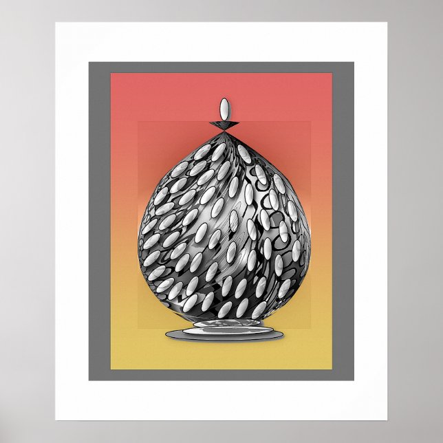 Poster L'affiche d'art du pot gris au gingembre (Devant)