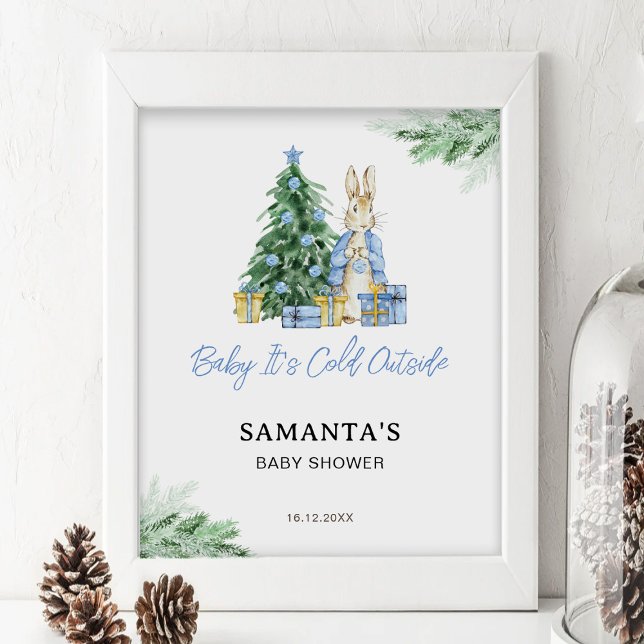 Poster L'Affiche de bienvenue du Baby shower extérieur fr (Créateur téléchargé)