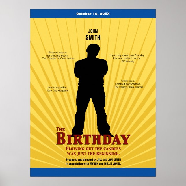 Poster L'affiche de cinéma d'anniversaire (Garçon) (Devant)