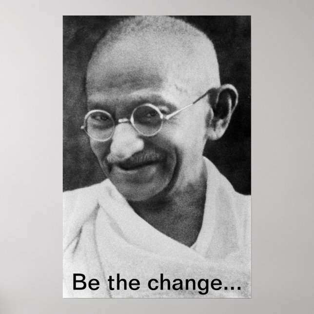 Poster L'affiche de Gandhi 'Be the change' (Devant)