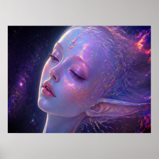 Poster L'affiche de la jeune fille terrestre endormie dan