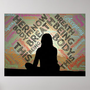 Poster L'AFFICHE DE LA MINDFULNESS Méditation Respiration