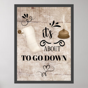 Poster L'affiche de la salle de bain est sur le point de 