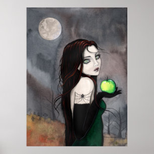 Poster L'affiche de sorcière gothique fantastique de la v